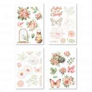 4 hojas de pegatinas de la Colección MURMURES Florileges