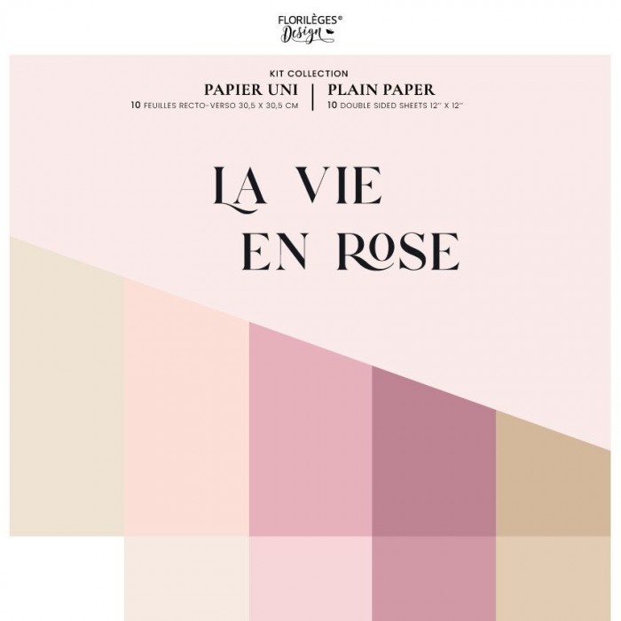 Colección de papeles LA VIE EN ROSE lisos de doble cara