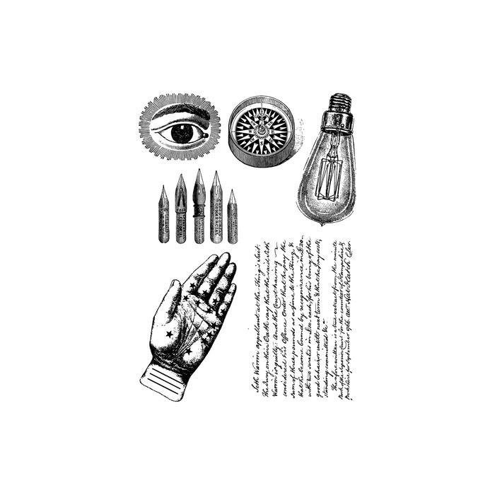 Juego de stencils y sellos transparentes Sizzix Studio A5 de Mark Montano