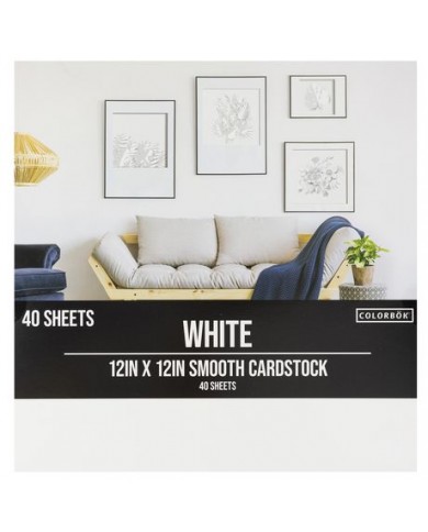 PREVENTA Bloc de Papeles Cardstock Pad 12"X12" 40/Pkg  WHITE