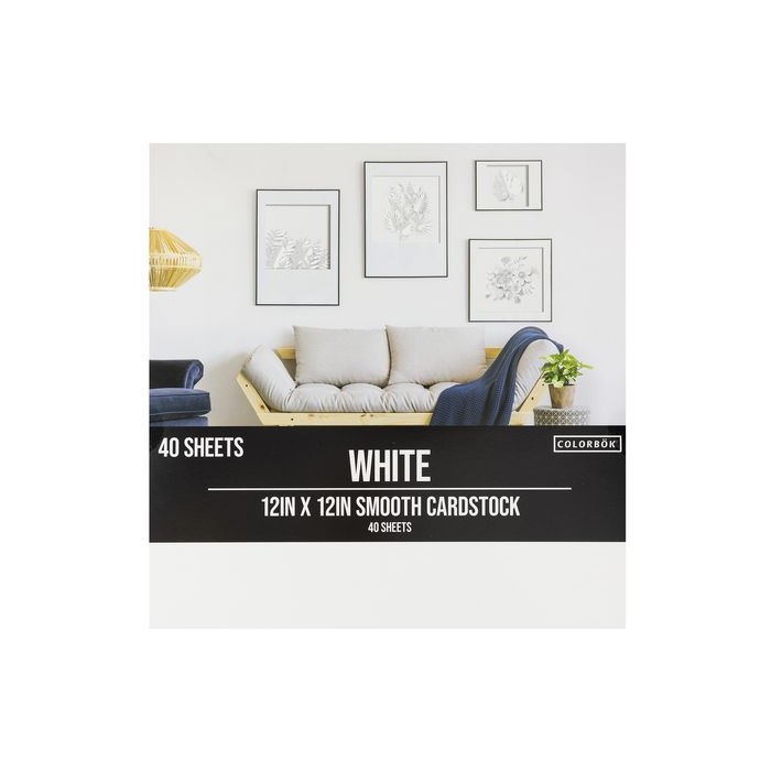 PREVENTA Bloc de Papeles Cardstock Pad 12"X12" 40/Pkg  WHITE