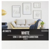 PREVENTA Bloc de Papeles Cardstock Pad 12"X12" 40/Pkg  WHITE