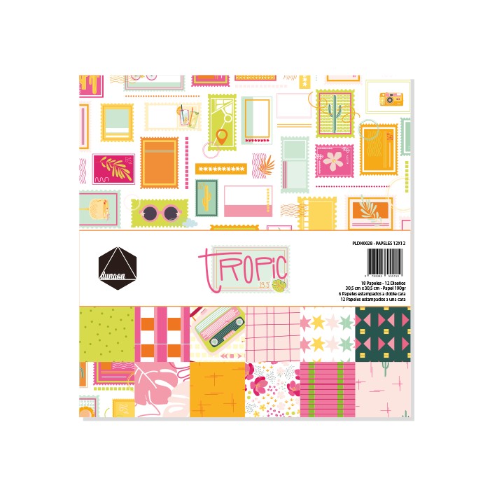 Bloc de papeles TROPIC 12x12 Dunaon
