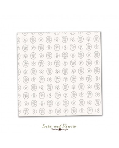 Acetato impreso en blanco Books & Flowers