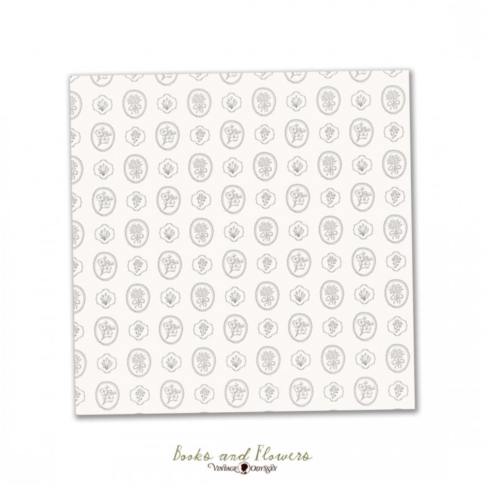 Acetato impreso en blanco Books & Flowers