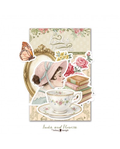 Recortable o Diecuts Books & Flowers