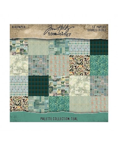 Colección de papeles gruesos Advantus doble cara Idea-ology, 8" x 8" Tim Holtz Verdes