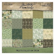 Colección de papeles gruesos Advantus doble cara Idea-ology, 12" x 12" Tim Holtz Verdes