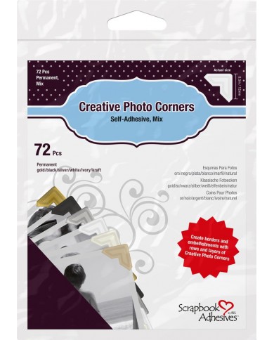 Esquinas autoadhesivas de papel para fotos (paquete de 72 unidades)