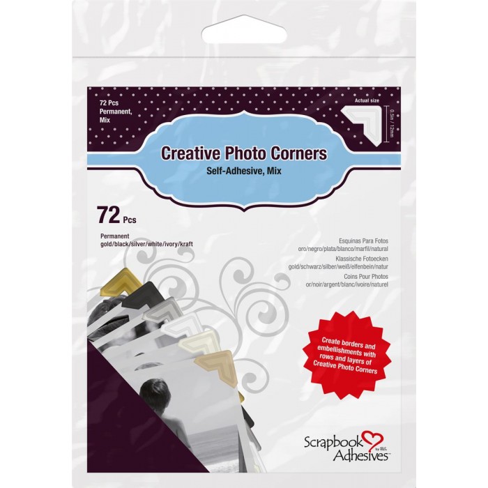 Esquinas autoadhesivas de papel para fotos (paquete de 72 unidades)