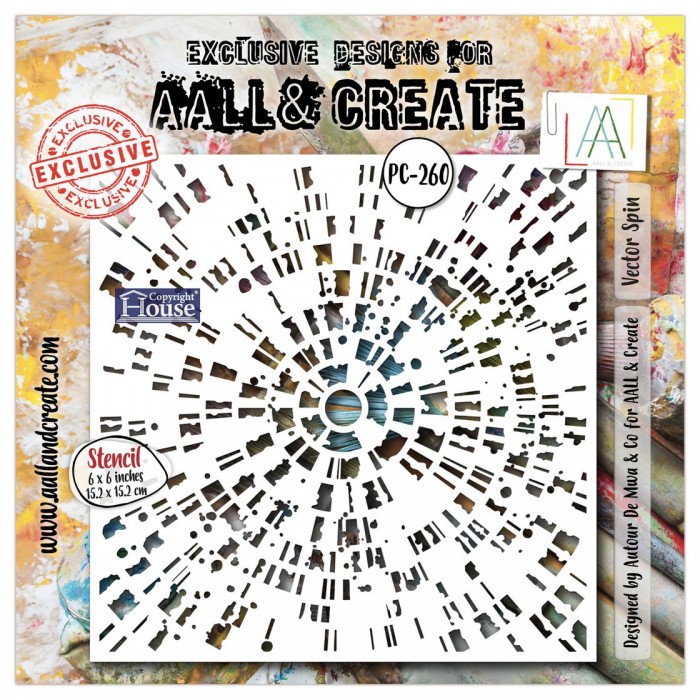 Stencil Aall and Create 6" x 6" Vector Spin