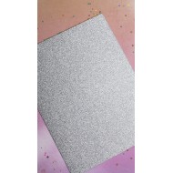 Cartulina con Brillantina Glitter Plata 3 hojas A4 Campus