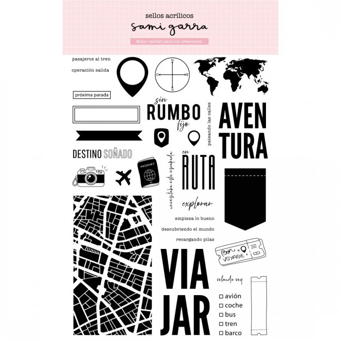 Sello Viajar (viajes) 31 piezas 14,5x21cm