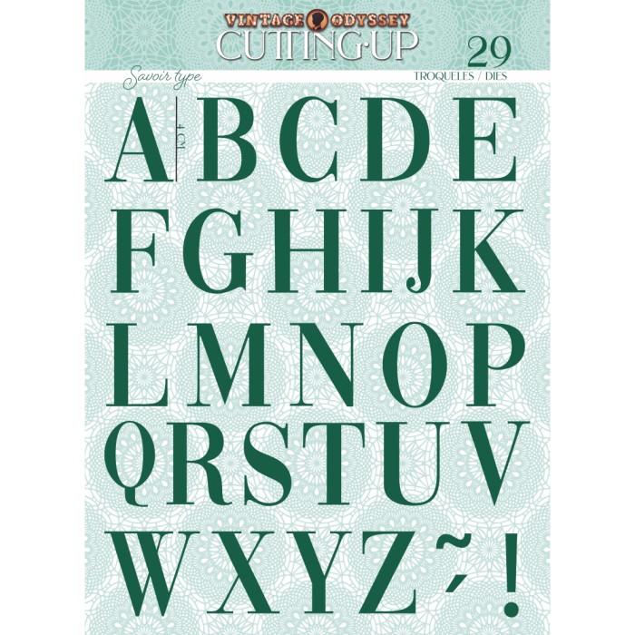 Troquel + Sellos Alfabeto "SAVOIR FAIRE" Modelo BAJD010