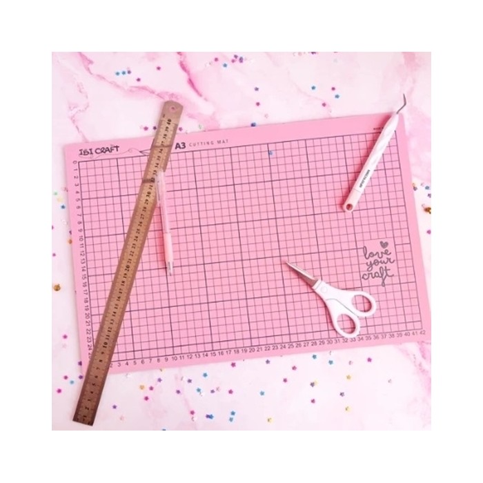 Base de Corte IbiCraft A3 Rosada Pastel