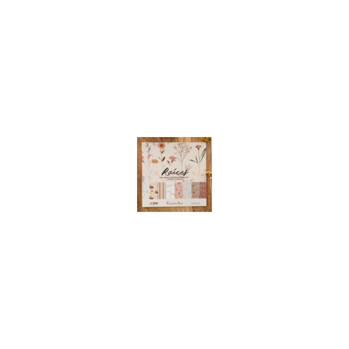 Kit 12 papeles estampados a DOBLE cara 30,5 x 30,5 cm - Raices