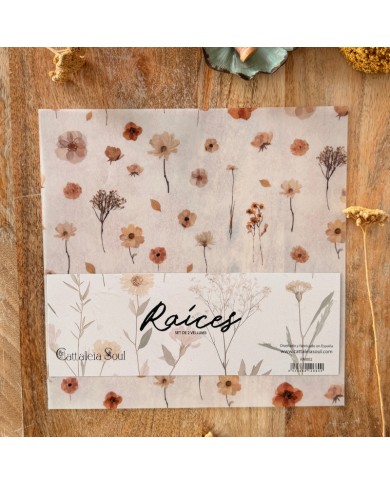 Kit 2 papeles vellum estampados 30,5 x 30,5 cm - Raíces