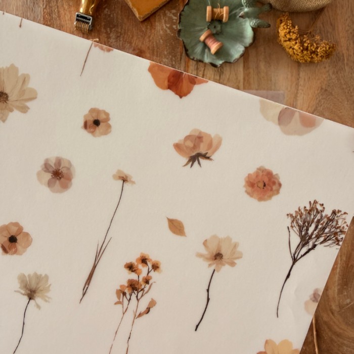 Kit 2 papeles vellum estampados 30,5 x 30,5 cm - Raíces