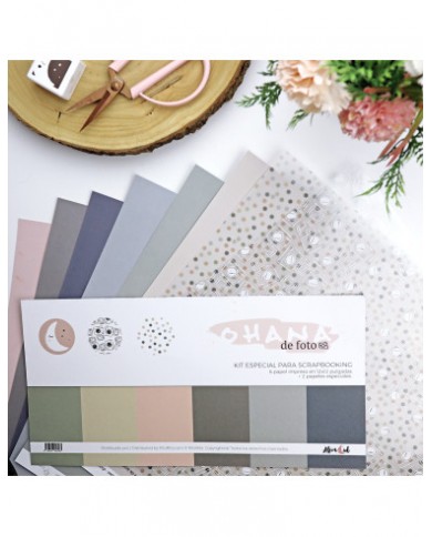 KIT de papeles especiales Ohana de Foto Solid & Special paper Kit by Alúa Cid