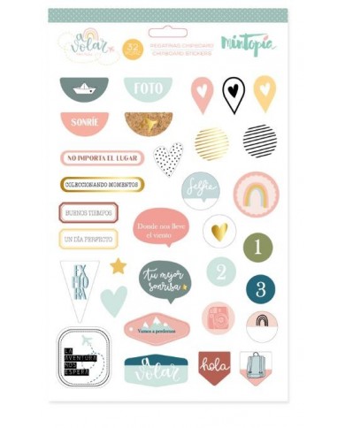 Mintopia - A volar -Pegatinas de chipboard con foil