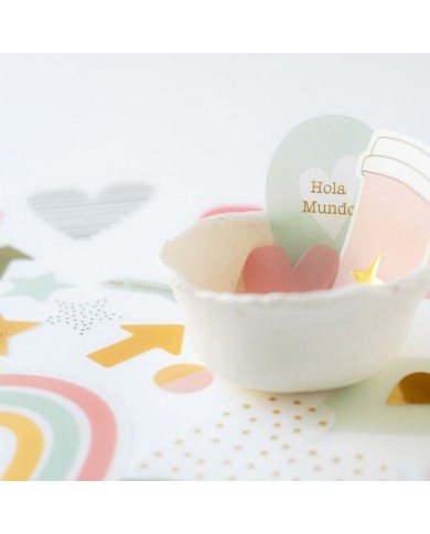 Mintopia - A volar - Die cuts de vellum con foil 36 piezas
