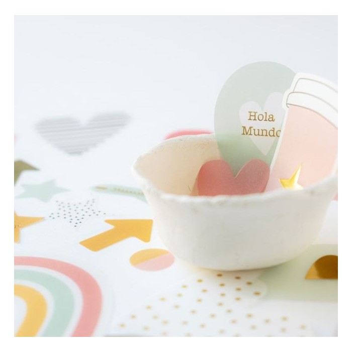 Mintopia - A volar - Die cuts de vellum con foil 36 piezas