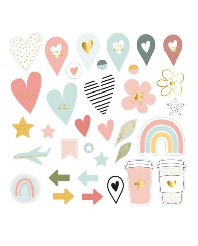 Mintopia - A volar - Die cuts de vellum con foil 36 piezas
