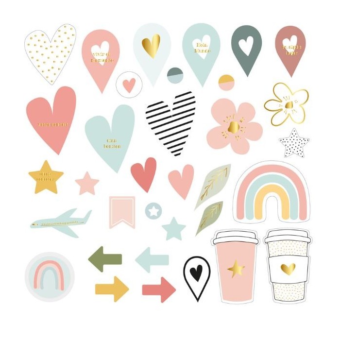 Mintopia - A volar - Die cuts de vellum con foil 36 piezas