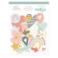 Mintopia - A volar - Die cuts de vellum con foil 36 piezas