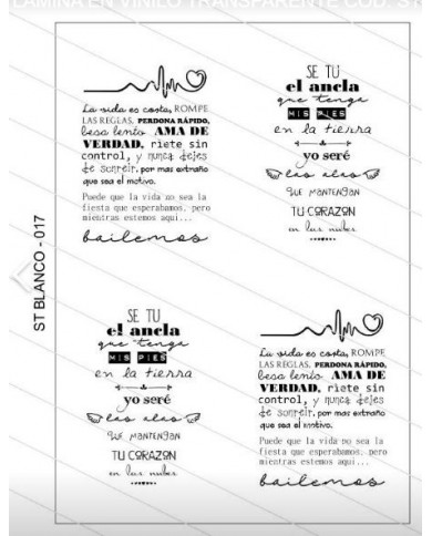 Lámina en Vinilo Transparente Color Blanco ST017