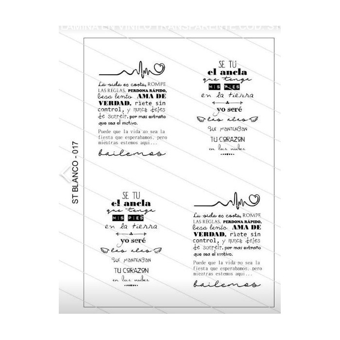 Lámina en Vinilo Transparente Color Blanco ST017