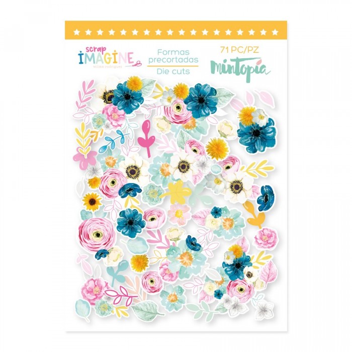 Mintopia- Imagine - Die cuts flores