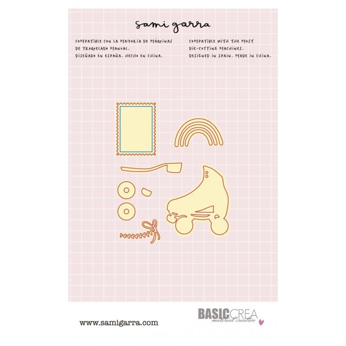 SAMI GARRA - LAZOS -Troquel Patín Corazón y sello