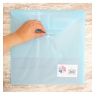 Sobre de plástico para papeles celeste Kimidori Colors