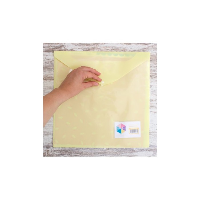 Sobre de plástico para papeles amarillo  Kimidori Colors