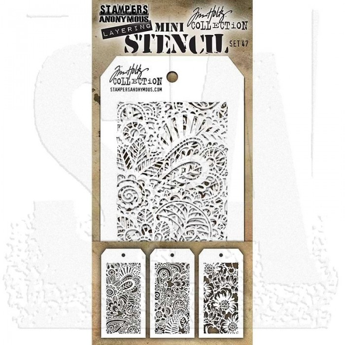 TIM HOLTZ MINI STENCIL SET NR 47