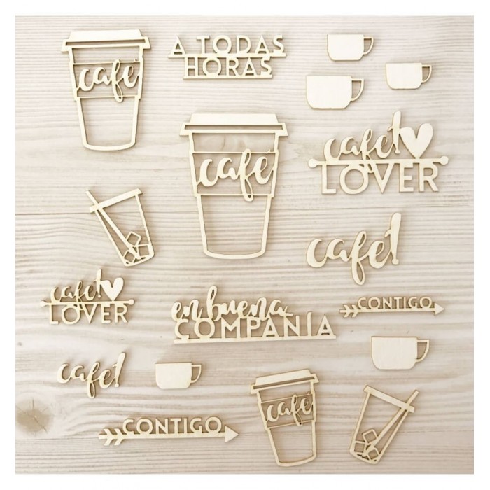 Set de maderitas café GigietMoi 100434