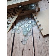 Discos de acrilico para encuadernar (10)- Transparentes con glitter
