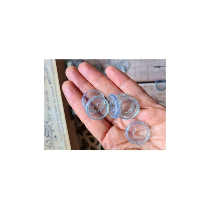 Discos de acrilico para encuadernar (10)- Transparentes con glitter