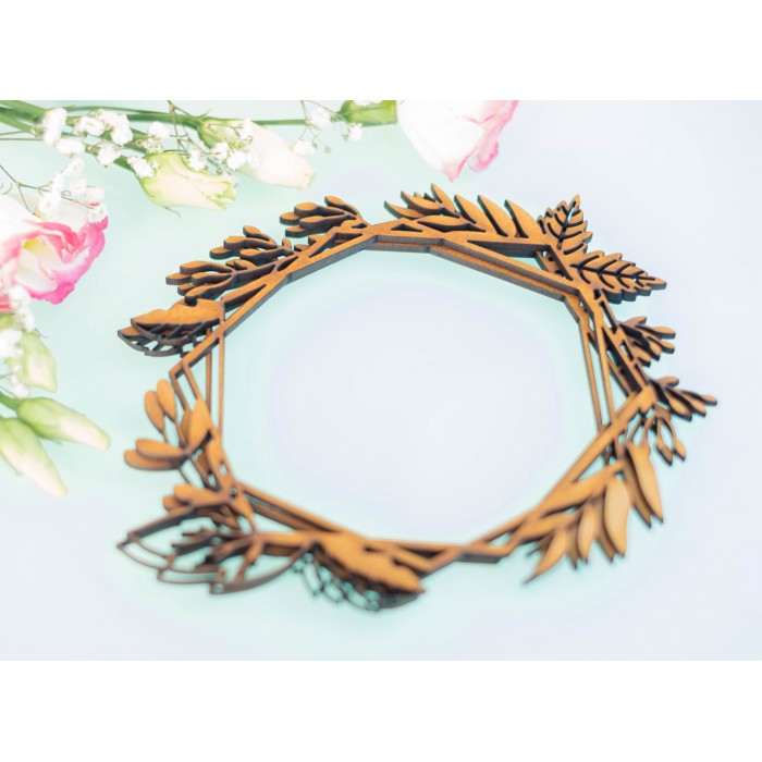 SHAKER MADERA “Marco Geométrico Flor” Circulo De Amor, Johanna Rivero JR0001