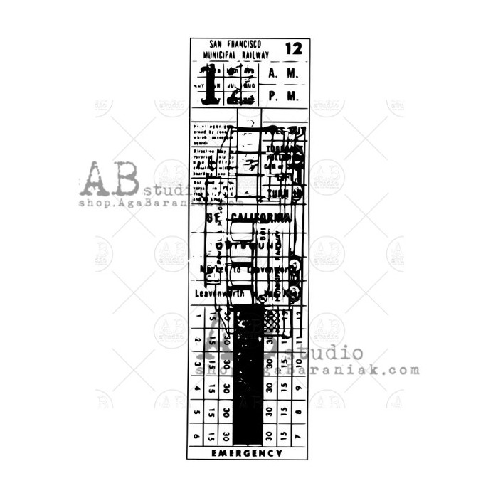 Rubber Stamp ID-750 "vintage ticket"