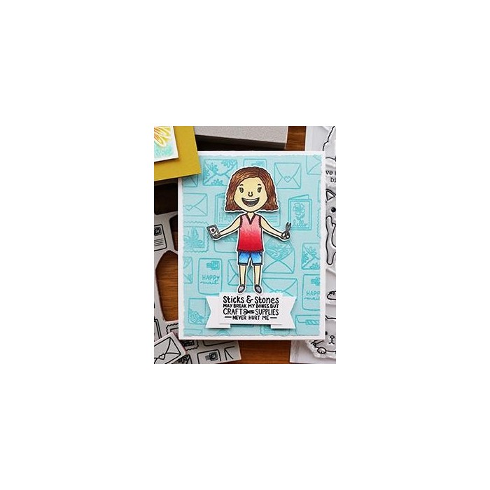 Background Stamp Happy Mail Simon Hurley HUR75516