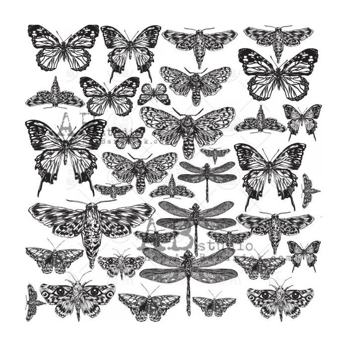 ABstudio - Glam paper - sheet 58 - Golden Insects - 1 hoja