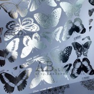 ABstudio - Glam paper silver - sheet 68 - Silver Butterflies - 1 hoja