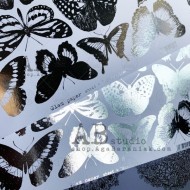 ABstudio - Glam paper silver - sheet 68 - Silver Butterflies - 1 hoja
