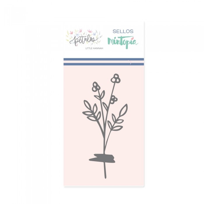 Mini sello Mintopía Pétalos ramita con washi 2