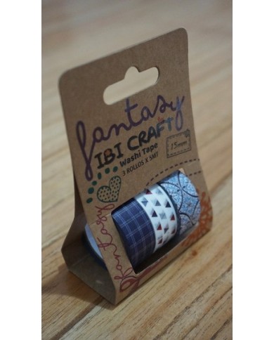 WASHI TAPE x 3 azul