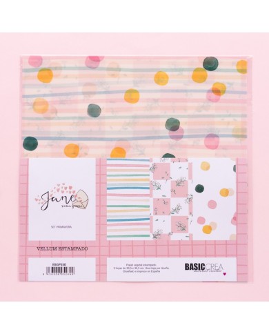 JANE - SET DE PAPELES VELLUM PRIMAVERA 12″X12″