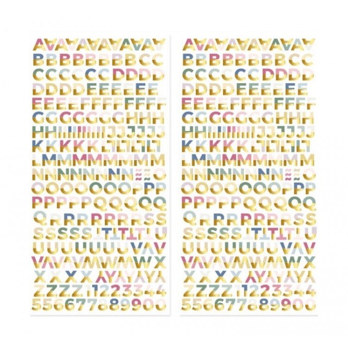 Alfabeto chipboard con foil-Colección Pétalos