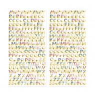 Alfabeto chipboard con foil-Colección Pétalos